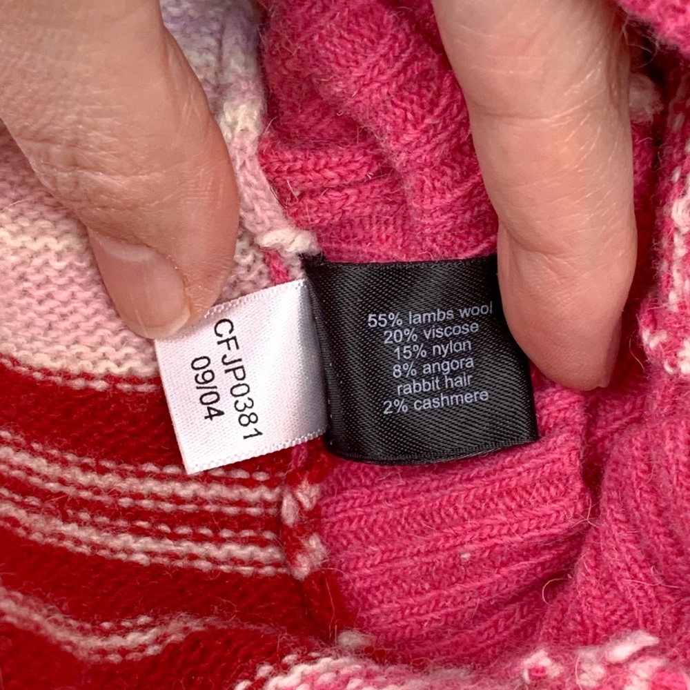 Y2K striped turtleneck sweater from The Limited multicolor with side buttons, M - Picture 4 of 8